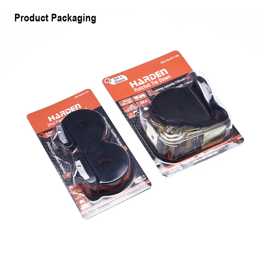 2Pcs Ratchet Tie Down Set – Heavy Duty Cargo Lashing Straps for Secure Transport of Loads, Trailers, Vans & Trucks (25mm x 2.5m) - Image 5