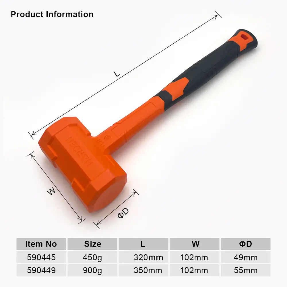 Harden 900g (2lb) Dead Blow Mallet – Non-Rebound Soft-Face Hammer for Precision Striking - Image 6