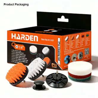 Harden 7pc 1/4" Hex Cleaning Bit Set – Detailing & Deburring Brushes for Drill & Driver