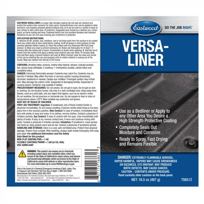 Eastwood Versa-Liner Aerosol Spray On Truck Bedliner - Image 3