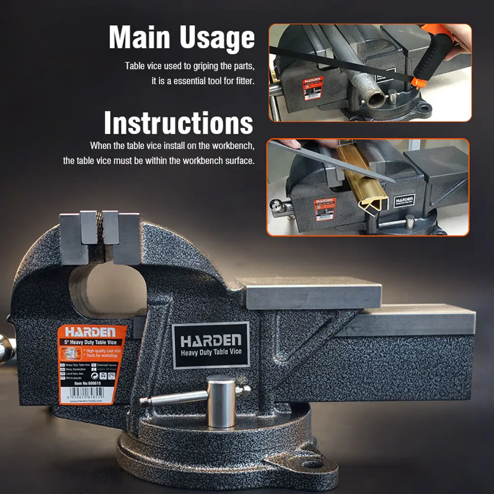 4" Heavy Duty Table Vice – Adjustable Bench Vice for Workshop & Precision Clamping - Image 6
