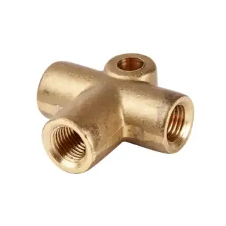 Brass Union 3 way female 7/16 x 20 UNF 1pcs