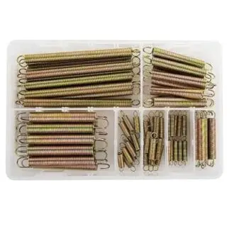 FROST Metric Expansion Spring Assortment 70 Piece – 7 Sizes Steel Extension Tension Springs with Hooks for Automotive & Mechanical Use