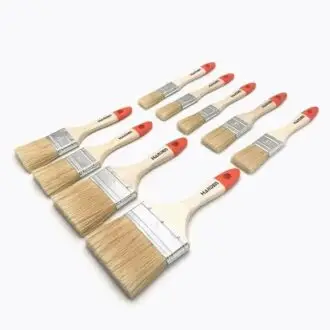 Harden 9 Piece Paint Brush Set, Assorted Wooden Handle Paint Brushes for Oil-Based Paint, Varnish & Wood Stain, DIY, Decorating & Workshop Use